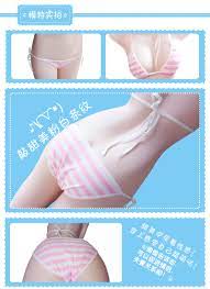 Shimapan Anime Style Blue Pink Striped Strawberry Women's Lingerie 2pcs Set  Bra & Panties Bikini Tie Version Cute - Exotic Sets - AliExpress