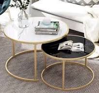 SWT meubles de salon de luxe or rond marbre Table hauts centre Table basse  Mesa