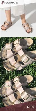 Birkenstock Arizona Big Buckle Washed Metallic Rose Gold Birkenstock Arizona Big Buckle Sz 38 Suede Leather Birkenstock Birkenstock Shoes