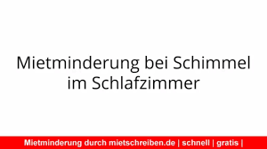 Herabgesetzt ist, die miete gemindert, es sei denn, die minderung der tauglichkeit ist unerheblich. Mietminderung Bei Schimmel Im Schlafzimmer Mietkurzung Durchsetzen