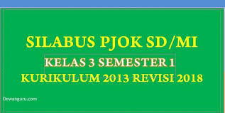Lemas demikian artikel tentang √ soal tematik kelas 3 tema 1 subtema 2. Silabus Pjok Sd Mi Kelas 3 Semester 1 K13 Revisi 2018 Dewanguru Com