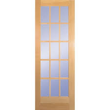 Builders Choice 30 In X 80 In 30 In Clear Pine Wood 15 Lite French Interior Door Slab Hdcp151526 The Home Depot Wood Doors Interior Glass Doors Interior Doors Interior