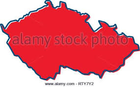 Tschechien Karte Outline Glatten Land Formen Karte Vektor Tschechische Republik Silhouette Stock Vektorgrafik Alamy