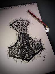 Aucune gêne sur la peau, surface lisse. Hammer Of Thor Tattoo Artwork Runes Tattoo Tatouage Viking Tatouage Nordique
