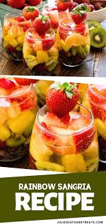Rainbow Sangria Recipe Is An Easy Summer Fruit Cocktail Drink To Relax With The Delicious A Sangria Recipes Recipes With Fruit Cocktail Summer Fruit Cocktails