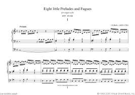 Bach Toccata And Fugue In D Minor Piano Sheet Music Bach Eight Little Preludes And Fugues Sheet Music For Organ Solo Sheet Music Sheet Music