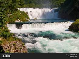 Predaselj creek with a blue spring. Waterfall Beautiful Image Photo Free Trial Bigstock