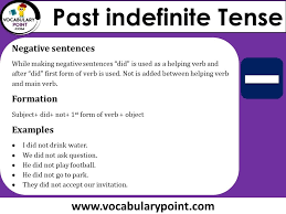 Lin9825 lin9825 we don't play football Past Indefinite Tense Examples Sentences Download Pdf Vocabulary Point