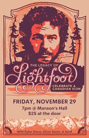 This Friday, Nov 29! Old and new Gordon Lightfoot fans unite at Mansons  Hall with Dylan Stone, Oliver Swain, and band 🎵