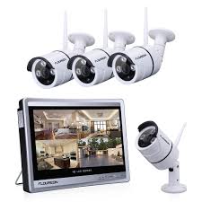 The best outdoor security cameras are the swann 4k camera, the vivint outdoor camera pro, the blink xt2, the canary flex, the swann dome camera, the ring spotlight cam battery, the nest cam iq. Floureon 8ch 1080p Wifi Nvr With 12 Lcd Monitor Security Camera System With 4 Wifi Waterproof 1020p Indoor Outdoor 100ft Night Vision Video Surveillance Camera Walmart Com Walmart Com