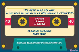 Invitation Anniversaire 40 Ans Gratuite Ma K7 Des Annees 80 Avec Le Dessin D 39 U Invitation Anniversaire 40 Ans Anniversaire 40 Ans Invitation Anniversaire