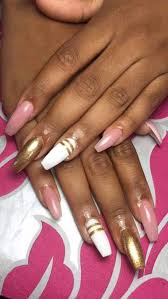 Pink And Gold Nails Prom Nails Nails Gold Nails