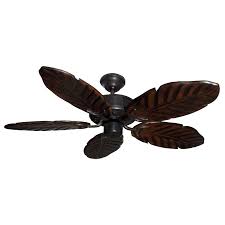 This type of fan are mounted flush to the house's ceiling; 42 Outdoor Tropical Ceiling Fan Oil Rubbed Bronze Finish Treated Solid Wood Blades