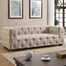 Invite comfort into your home with this reversible chaise sectional sofa. Ivory Tufted Large Contemporary Sofa