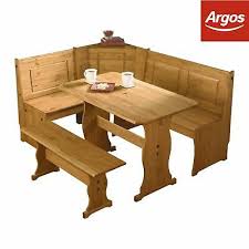 A round table will fit better in a corner than a square table. Argos Home Puerto Rico Solid Wood Nook Table 3 Corner Bench Set 200 00 Picclick Uk