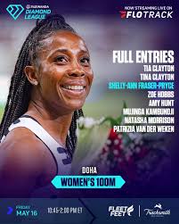 Shelly-Ann Fraser-Pryce at the Doha Diamond League 100m