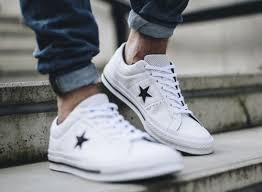 Black And White Chucks Mens New Converse One Star Leather Sneaker Mens White Black All Sizes White Leather Converse Converse One Star Mens White Leather Converse