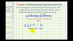 Ex Find The Length Of Two Pieces Cut From A Large Piece Given A Relationship Youtube