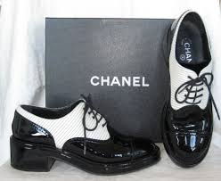 Black And White Oxfords Womens Chanel Black And White Lace Up Platform Brogue Oxford Shoes Size 39 5 Brogue Oxford Shoes White Oxford Shoes Oxford Shoes Black
