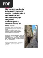 TROPOLJE INFO 23.04 Marina Vukoja-Rada Krivokapić Radonjić Spojila Tradicionalni I Moderni Načina Odijevanja Koji Je Vidljiv Od Tomislavgrada | PDF