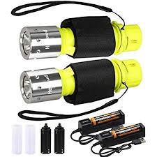 Shinetool Waterproof Diving Torch 2 Pack 1000 Lumens Led Scuba Light 3 Modes Usb Rechargeable Flashlight With Battery Amp Cha Safety Lights Underwater Scuba