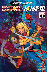 Above is a close image of the captain marvel that will appear in the movies and who later joins the avengers. Marvel Team Up 2019 4 Comic Issues Marvel