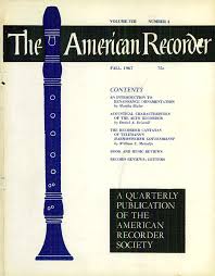 American Recorder VOLUME VIII NUMBER 4 - FALL 1967