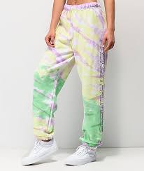 Black And Orange Tie Dye Sweatpants Broken Promises Green Tie Dye Sweatpants Zumiez In 2020 Tie Dye Hoodie Cute Sweatpants Clothes