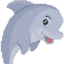 Counted cross stitch, cross stitch, dolphin, dolphin cross stitch pattern, easy, easy cross stitch, needlecraft, pdf pattern: X Stitch Magic Sea Patterns Leaping Dolphin
