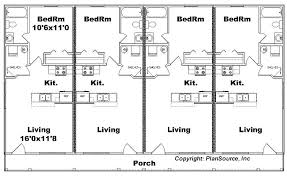 Apartment Plan J1103 11 4 4 Plex Duplex Floor Plans Apartment Plans Mini House Plans