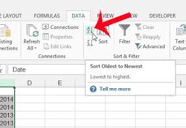 On most versions of excel, this button is in the top left corner of the sort and filter i needed to sort alphabetically in excel, and did not remember how to. How To Sort A Date Column In Excel 2013 Solve Your Tech