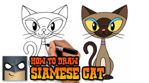 How To Draw Siamese Cat Art Tutorial Youtube