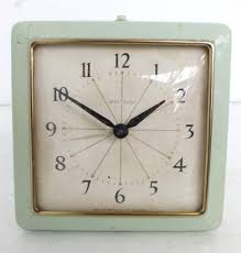 Vintage Square Bedside Table Alarm Clock Bedside Clock Vintage Vintage Clock Clock