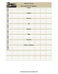 salon inventory sheet template templates inventory