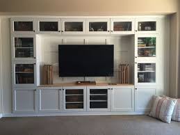 Built In Media Using Ikea Cabinets And Lumber Ikea Built In Living Room Tv Cabinet Designs Living Room Built Ins