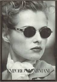 1995 Advertisement Emporio Armani Occhaili Black And White Designer  Sunglasses Model Fashion …
