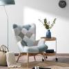 Fauteuil en tissu de patchwork multicolore. 1