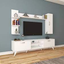 rani a9 duvar rafli kitaplikli tv unitesi duvara monte dolapli modern ayakli tv sehpasi beyaz m20 tv room design tv unit decor tv unit design