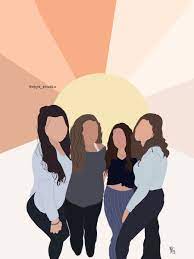 Faceless Portrait Faceless Drawing Friends Illustration Best Friend Drawing