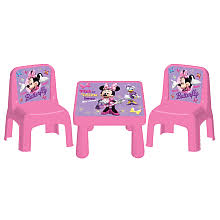 Minnie Mouse Cafe Table With Two Resin Chair Set Kids Only Toys R Us Table And Chair Sets Cafe Tables Minnie Toys