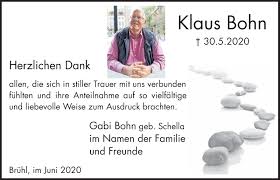 Traueranzeigen von Klaus Bohn