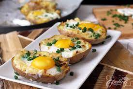 Twice Baked Potato With Egg On Top Recipe Ways To Cook Eggs Twice Baked Potatoes How To Cook Eggs