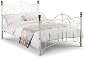 Each bed includes exact details assembled size in its product description, so you can ensure it will fit your bedroom. Julian Bowen Isabel Bed Metal Ivory Brass 135 Cm Double Amazon Co Uk Kitchen Home White Metal Bed White Metal Bed Frame King Metal Bed Frame