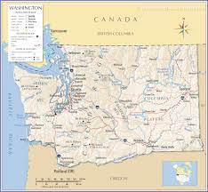 Washington State Map With Towns Map Of Washington State, Usa - Nations Online Project
