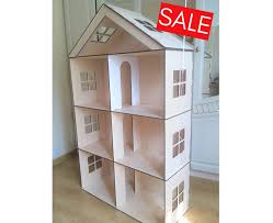 шкаф мебель из картона для кукол своими руками выкройки и схемы Big Wooden Barbie Dollhouse 4 Floors Dollhouse Kit