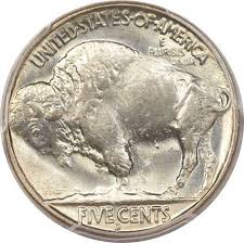 1937 d 5c three legged ms66 pcgs fs 901 buffalo nickels