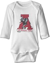 Buy Alabama Elephant Crimson Tide Baby Long Sleeve Bodysuit Infant Jumpsuit Outfit Online In Usa B0813gvsl5