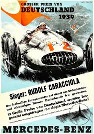 Mercedes Poster For The 1939 German Gp On The Nurburgring Featured German Driver Rudolph Caracciola Powering His W154 Grand Prix Racing Mercedes Mercedes Sport