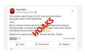 Jul 14, 2021 · berita lifestyle terkini dan terlengkap hari ini, menyajikan info berita seputar lifestyle, musik, artis, sinetron, tv show, film, kesehatan, travel Hoaks Tidak Boleh Makan Tape Singkong Setelah Disuntik Vaksin Covid 19 Halaman All Kompas Com