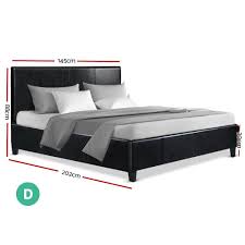 Most double (full) sized beds, along with all queen and king size beds, require some type of center support rail, typically also with extra feet extending down to the floor. Artiss Double Size Pu Leather Bed Frame Headboard Black